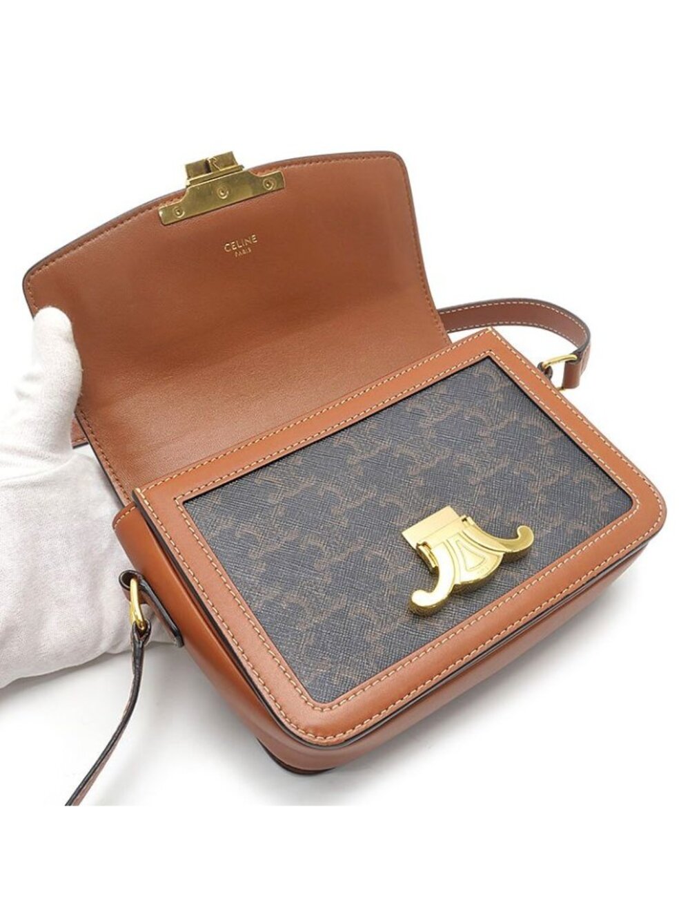 Celine Teen Triomphe Shoulder Bag with - Picture 6 of 10